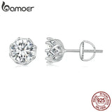 Platinum Plated Moissanite Earrings Lab Created Diamond Studs for Women