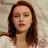 925 Sterling Silver Circle Drop Earrings SCE569