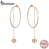 925 Sterling Silver Circle Drop Earrings SCE569