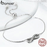 925 Silver Infinity Love Chain Link Bracelet Valentine Gift