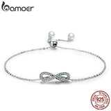 925 Silver Infinity Love Chain Link Bracelet Valentine Gift