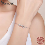 925 Silver Infinity Love Chain Link Bracelet Valentine Gift