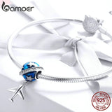 925 Silver Star & Plane Dream CZ Charms for Bracelets DIY Jewelry