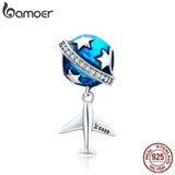 925 Silver Star & Plane Dream CZ Charms for Bracelets DIY Jewelry