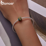 925 Silver Sunflower Charm Enamel Flower Bead for Bracelet Bangle