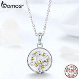 925 Silver Tree of Life Pendant Heart Necklace for Women