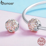 925 Silver CZ Flower Buds Charm Bead for Necklaces SCC922