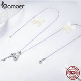 Romantic Sterling Silver Key of Heart Lock Chain Pendant Necklace SCN290