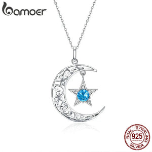 925 Silver Moon & Star Necklaces for Women SCN278