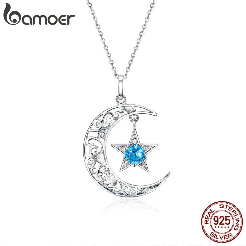925 Silver Moon & Star Necklaces for Women SCN278