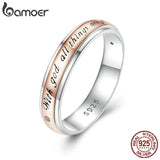 Rose Plated Couple's Ring 925 Sterling Silver CZ Wedding Band