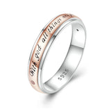 Rose Plated Couple's Ring 925 Sterling Silver CZ Wedding Band