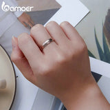 Rose Plated Couple's Ring 925 Sterling Silver CZ Wedding Band