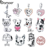 925 Sterling Silver Puppy Charm for Bracelet Bangle DIY Jewelry