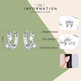 Small Hoop Earrings Huggie 925 Sterling Silver Clear CZ Universe Galaxy Earrings
