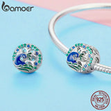 925 Silver Peafowl CZ Beads for Charm Bracelets DIY Jewelry