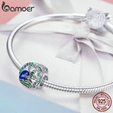 925 Silver Peafowl CZ Beads for Charm Bracelets DIY Jewelry