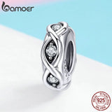 Silver 925 CZ Infinity Love Charm Bracelet Tibetan Silver Jewelry
