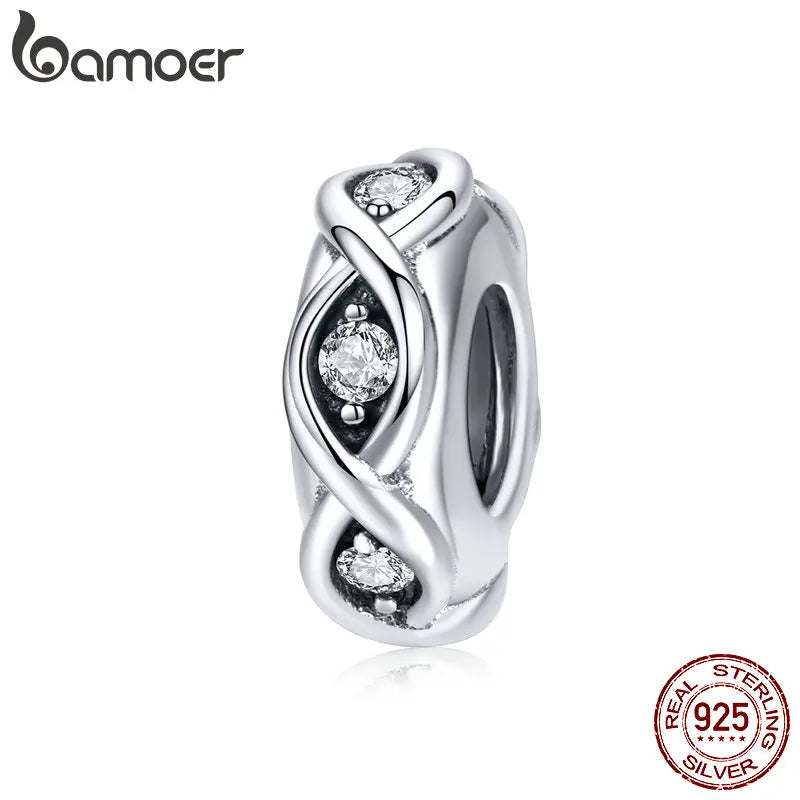 Silver 925 CZ Infinity Love Charm Bracelet Tibetan Silver Jewelry
