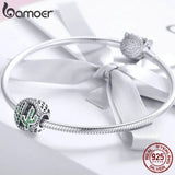 925 Silver Cactus Green CZ Charms Beads Bracelets SCC918
