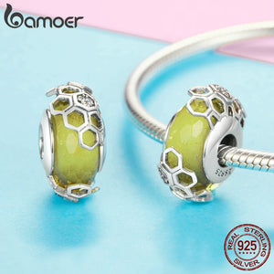 925 Silver Bee Glass Beads for Bracelets DIY Jewelry