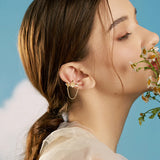 925 Sterling Silver Daisy Clip Earring Plated Zircon Flower Ear Clips