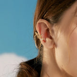 925 Sterling Silver Daisy Clip Earring Plated Zircon Flower Ear Clips