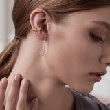 925 Sterling Silver Flower Ear Stud for Women Wedding Gift Tassel Drop Earring