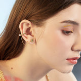 925 Silver Green Cactus Ear Clip CZ Ear Cuff Women Jewelry