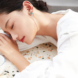 925 Silver Green Zircon Tassel Ear Clip for Women