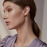 925 Silver X-Shaped Ear Cuff Wedding Gift Heart Drop Ear Clip