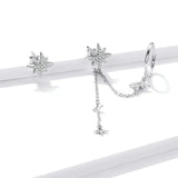 925 Sterling Silver Dreamy Shining Stars Stud Earring for Women