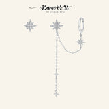 925 Sterling Silver Dreamy Shining Stars Stud Earring for Women