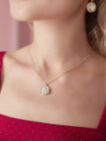 925 Silver Bright Pony Zircon Necklace for Women Plated Pendant Bead Necklace