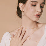 925 Silver Bright Zircon Necklace for Women Plated Pendant Bead Necklace