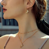 925 Silver Bright Zircon Necklace for Women Plated Pendant Bead Necklace