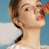 925 Silver Butterfly Stud Earrings Plated Ear line Jewelry
