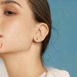 925 Silver Butterfly Stud Earrings Plated Ear line Jewelry