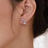 925 Silver Virgo Stud Earrings, Fine Jewelry Gift