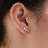 925 Silver Sagittarius Ear Stud Earrings Zodiac Jewelry Gift