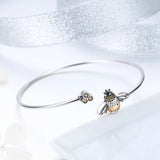 925 Silver Crystal Bee & Honeycomb Women Bracelet Sterling Silver Jewelry