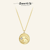 925 Silver Rat Coin Necklace for Women Plated Pendant Original Necklaces