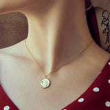 925 Silver Rat Coin Necklace for Women Plated Pendant Original Necklaces