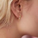 925 Silver Geometric Rivet Ear Buckles for Women | DIY Half-Hoop Earrings