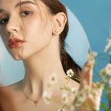 925 Silver Hope Daisy Flower Pendant Necklace Plated Women Girl Party Jewelry