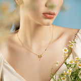 925 Silver Hope Daisy Flower Pendant Necklace Plated Women Girl Party Jewelry