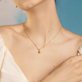 925 Sterling Silver Little Prince Rose Flower Pendant Necklace Plated