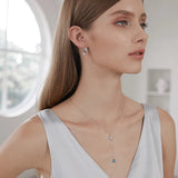 925 Silver Mansing Star Necklace Zircon Pendant Bead Necklace