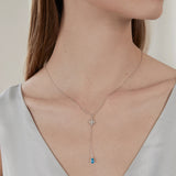 925 Silver Mansing Star Necklace Zircon Pendant Bead Necklace