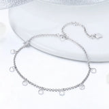 925 Silver Geometric CZ Link Chain Bracelet for Women